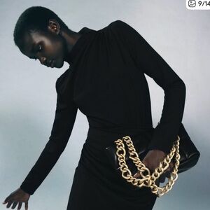 ZARA Black Quilted Bag NWT